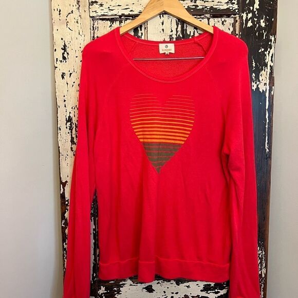 NWOT women’s Sundry Anthropologie Gradient Heart ❤️ super soft l/S top. Size 3 L - Picture 1 of 3